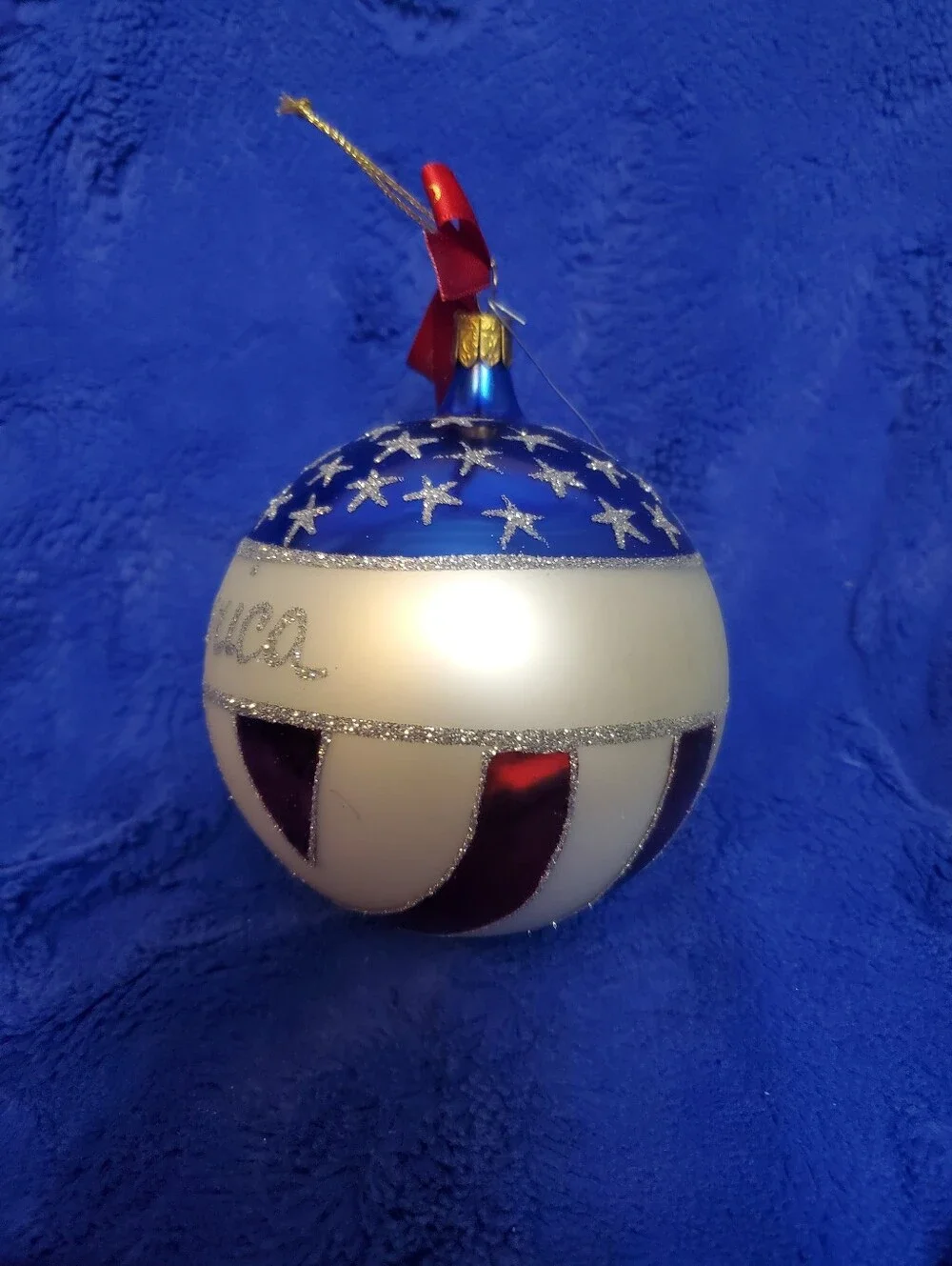 Waterford Holiday Heirlooms God Bless America Ball Collectors Ornament : READ